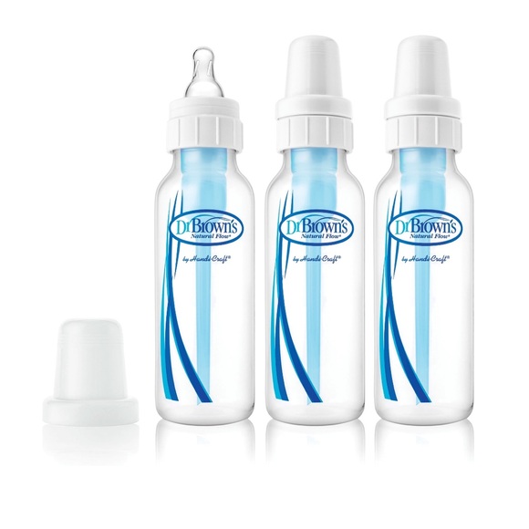 Dr.Brown natural flow 3 pack 8 oz bottles new in box blue - Picture 2 of 9